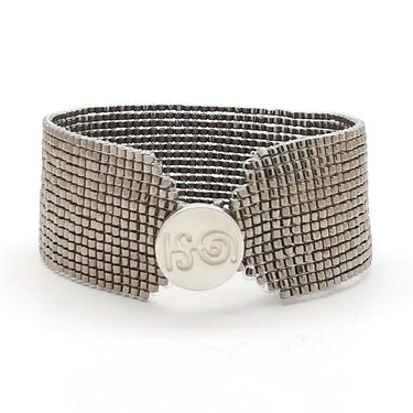 Brazalete Telar Plata Medio Metálico Acero